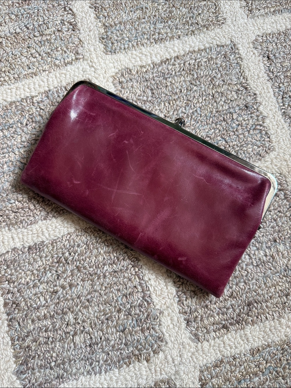 HOBO Classic Burgundy LEATHER Clutch Wallet